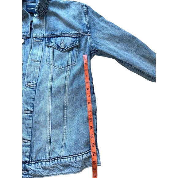 Lucky Brand Womens Blue Denim Trucker Jacket Cotton Distressed Jean Jacket Small - Picture 12 of 16